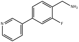 Benzenemethanamine, 2-fluoro-4-(3-pyridinyl)- Structure