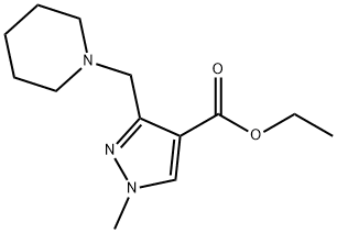 ethyl 1-methyl-3-(piperidin-1-ylmethyl)-1H-pyrazole-4-carboxylate Structure