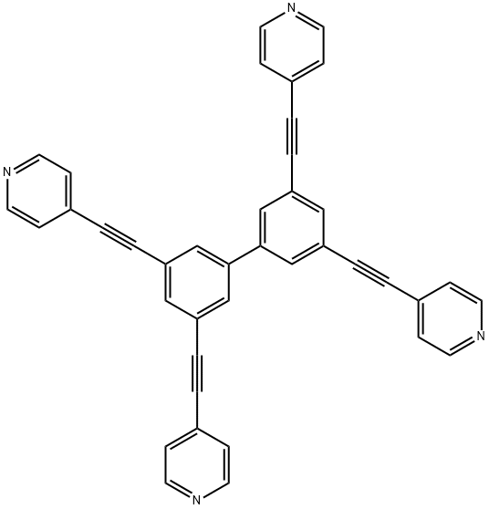 3,3',5,5'-tetrakis(pyridin-4-ylethynyl)-1,1'-biphenyl Structure