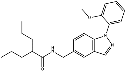Pentanamide, N-[[1-(2-methoxyphenyl)-1H-indazol-5-yl]methyl]-2-propyl- Structure