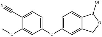 4-[(1,3-Dihydro-1-hydroxy-2,1-benzoxaborol-5-yl)oxy]-2-methoxy-benzonitrile 구조식 이미지