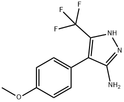 4-(4-Methoxyphenyl)-5-(trifluoromethyl)-1H-pyrazol-3-amine 구조식 이미지