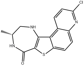 8H-[1,4]Diazepino[5',6':4,5]thieno[3,2-f]quinolin-8-one, 3-chloro-9,10,11,12-tetrahydro-10-methyl-, (10R)- Structure