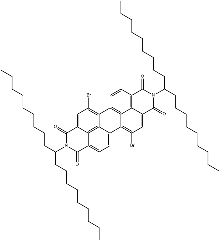 1,7-dibromo-N,N'-bis-(10-nonadecyl)perylene-3,4,9,10-tetracarboxylic acid diimide Structure
