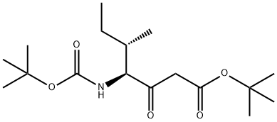 Heptanoic acid, 4-[[(1,1-dimethylethoxy)carbonyl]amino]-5-methyl-3-oxo-, 1,1-dimethylethyl ester, (4S,5S)- Structure