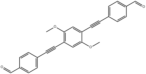 [Benzaldehyde, 4,4'-[(2,5-dimethoxy-1,4-phenylene)di-2,1-ethynediyl]bis-] Structure