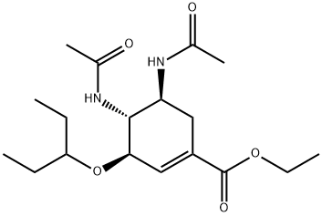 (3R,4R,5S)-ethyl 4,5-diacetamido-3-(pentan-3-yloxy)cyclohex-1- enecarboxylate Structure