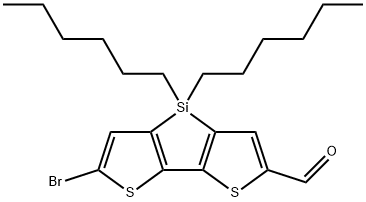 4H-Silolo[3,2-b:4,5-b']dithiophene-2-carboxaldehyde, 6-bromo-4,4-dihexyl- Structure