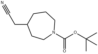 1H-Azepine-1-carboxylic acid, 4-(cyanomethyl)hexahydro-, 1,1-dimethylethyl ester Structure