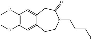 2H-3-Benzazepin-2-one, 1,3,4,5-tetrahydro-3-(3-iodopropyl)-7,8-dimethoxy- Structure