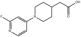 4-Piperidineacetic acid, 1-(2-fluoro-4-pyridinyl)- Structure