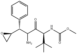 Carbamic acid, N-[(1S)-2,2-dimethyl-1-[[[(1S)-1-(2R)-2-oxiranyl-2-phenylethyl]amino]carbonyl]propyl]-, methyl ester 구조식 이미지