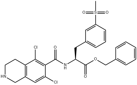 benzyl (S)-2-(5,7-dichloro-1,2,3,4-tetrahydroisoquinoline-6-carboxamido)-3-(3-(methylsulfonyl)phenyl)propanoate Structure