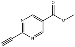 5-Pyrimidinecarboxylic acid, 2-ethynyl-, methyl ester 구조식 이미지