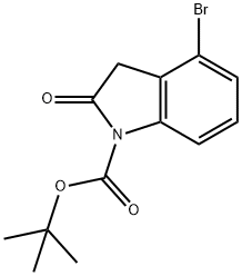 1H-Indole-1-carboxylic acid, 4-bromo-2,3-dihydro-2-oxo-, 1,1-dimethylethyl ester Structure