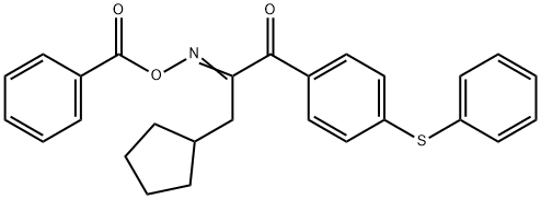 3-Cyclopentyl-1-[4-(phenylthio)phenyl]-1,2-propanedione 2-(O-benzoyloxime) 구조식 이미지