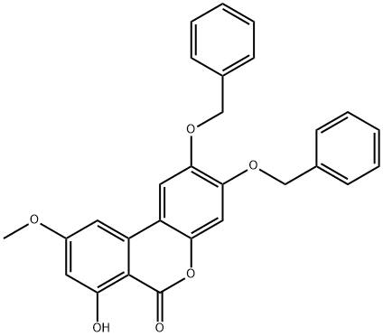 6H-Dibenzo[b,d]pyran-6-one, 7-hydroxy-9-methoxy-2,3-bis(phenylmethoxy)- Structure