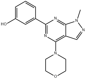 3-[1-Methyl-4-(4-morpholinyl)-1H-pyrazolo[3,4-d]pyrimidin-6-ylphenol 구조식 이미지