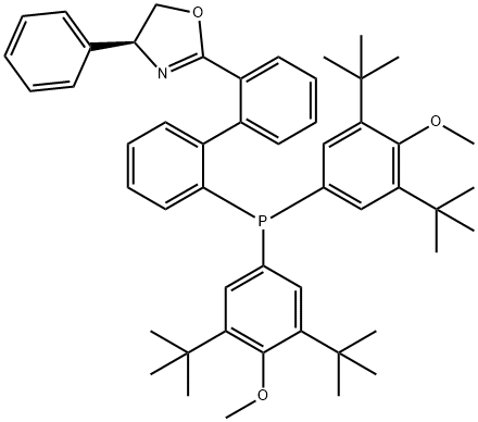 Oxazole, 2-[2'-[bis[3,5-bis(1,1-dimethylethyl)-4-methoxyphenyl]phosphino][1,1'-biphenyl]-2-yl]-4,5-dihydro-4-phenyl-, (4S)- Structure