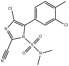 1H-Imidazole-1-sulfonamide, 4-chloro-5-(3-chloro-4-methylphenyl)-2-cyano-N,N-dimethyl- 구조식 이미지