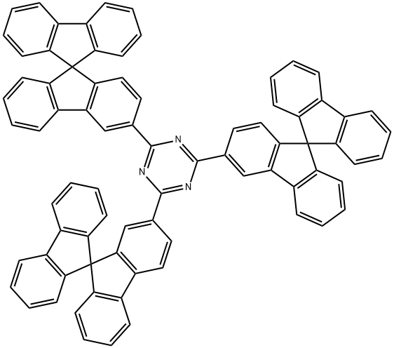 1,3,5-Triazine, 2-(9,9'-spirobi[9H-fluoren]-2-yl)-4,6-bis(9,9'-spirobi[9H-fluoren]-3-yl)- Structure