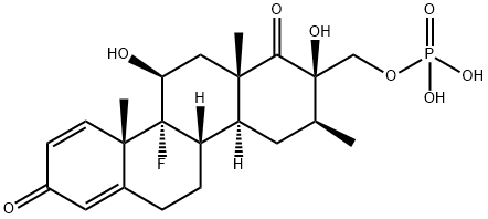 1,8(2H,4bH)-Chrysenedione, 10b-fluoro-3,4,4a,5,6,10a,10b,11,12,12a-decahydro-2,11-dihydroxy-3,10a,12a-trimethyl-2-[(phosphonooxy)methyl]-, (2R,3S,4aS,4bS,10aS,10bR,11S,12aS)- Structure