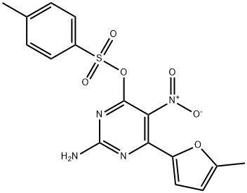 2-Amino-6-(5-methylfuran-2-yl)-5-nitropyrimidin-4-yl 4-methylbenzenesulfonate Structure