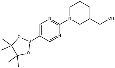 {1-[5-(4,4,5,5-tetramethyl-1,3,2-dioxaborolan-2-yl)pyrimidin-2-yl]piperidin-3-yl}methanol 구조식 이미지