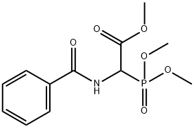 Acetic acid, 2-(benzoylamino)-2-(dimethoxyphosphinyl)-, methyl ester 구조식 이미지