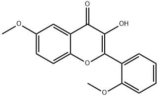 4H-1-Benzopyran-4-one, 3-hydroxy-6-methoxy-2-(2-methoxyphenyl)- Structure