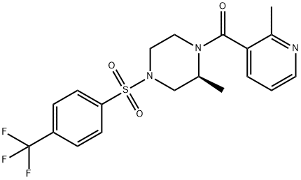 Methanone, (2-methyl-3-pyridinyl)[(2S)-2-methyl-4-[[4-(trifluoromethyl)phenyl]sulfonyl]-1-piperazinyl]- 구조식 이미지