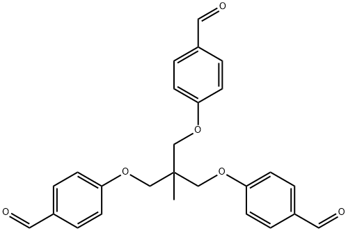 Benzaldehyde, 4,4'-[[2-[(4-formylphenoxy)methyl]-2-methyl-1,3-propanediyl]bis(oxy)]bis- Structure