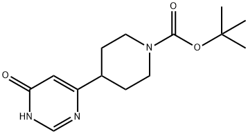 1-Piperidinecarboxylic acid, 4-(1,6-dihydro-6-oxo-4-pyrimidinyl)-, 1,1-dimethylethyl ester Structure