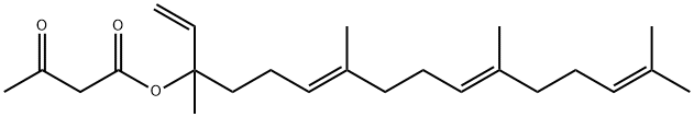 Butanoic acid, 3-oxo-, (4E,8E)-1-ethenyl-1,5,9,13-tetramethyl-4,8,12-tetradecatrien-1-yl ester Structure