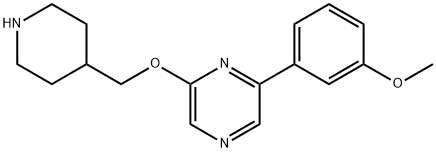 Pyrazine, 2-(3-methoxyphenyl)-6-(4-piperidinylmethoxy)- Structure