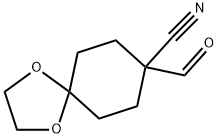 1,4-Dioxaspiro[4.5]decane-8-carbonitrile, 8-formyl- Structure