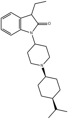 2H-Indol-2-one, 3-ethyl-1,3-dihydro-1-[1-[cis-4-(1-methylethyl)cyclohexyl]-4-piperidinyl]- Structure