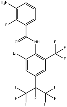 Benzamide, 3-amino-N-[2-bromo-4-[1,2,2,2-tetrafluoro-1-(trifluoromethyl)ethyl]-6-(trifluoromethyl)phenyl]-2-fluoro- Structure