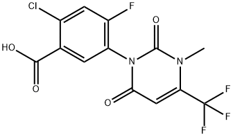2-Chloro-4-fluoro-5-[3-methyl-2,6-dioxo-4-(trifluoromethyl)pyrimidin-1-yl]benzoic Acid 구조식 이미지