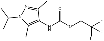 Carbamic acid, N-[3,5-dimethyl-1-(1-methylethyl)-1H-pyrazol-4-yl]-, 2,2,2-trifluoroethyl ester Structure