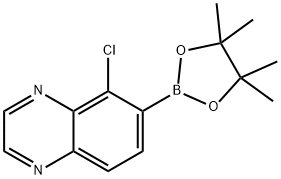 Quinoxaline, 5-chloro-6-(4,4,5,5-tetramethyl-1,3,2-dioxaborolan-2-yl)- Structure