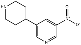 Pyridine, 3-nitro-5-(4-piperidinyl)- Structure