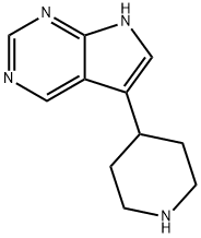 7H-Pyrrolo[2,3-d]pyrimidine, 5-(4-piperidinyl)- Structure