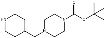 1-Piperazinecarboxylic acid, 4-(4-piperidinylmethyl)-, 1,1-dimethylethyl ester 구조식 이미지