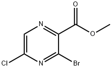 2-Pyrazinecarboxylic acid, 3-bromo-5-chloro-, methyl ester 구조식 이미지