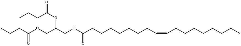 9-Octadecenoic acid (9Z)-, 2,3-bis(1-oxobutoxy)propyl ester 구조식 이미지