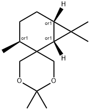 Spirobicyclo4.1.0heptane-2,5-1,3dioxane, 2,2,3,7,7-pentamethyl-, (1R,3S,6S)-rel- 구조식 이미지