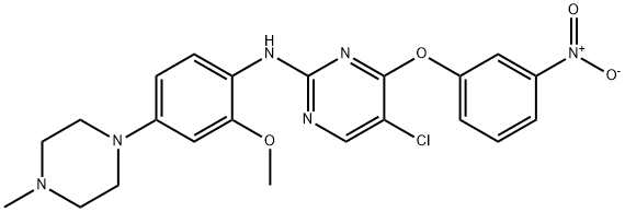 5-Chloro-N-[2-methoxy-4-(4-methyl-1-piperazinyl)phenyl]-4-(3-nitrophenoxy)pyrimidin-2-amine 구조식 이미지