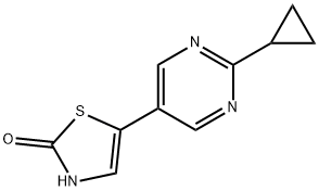 2-Hydroxy-5-(2-cyclopropylpyrimidyl-5-yl)thiazole 구조식 이미지