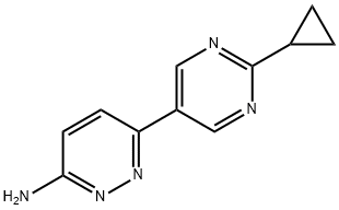 3-Amino-6-(2-cyclopropylpyrimidyl-5-yl)pyridazine Structure